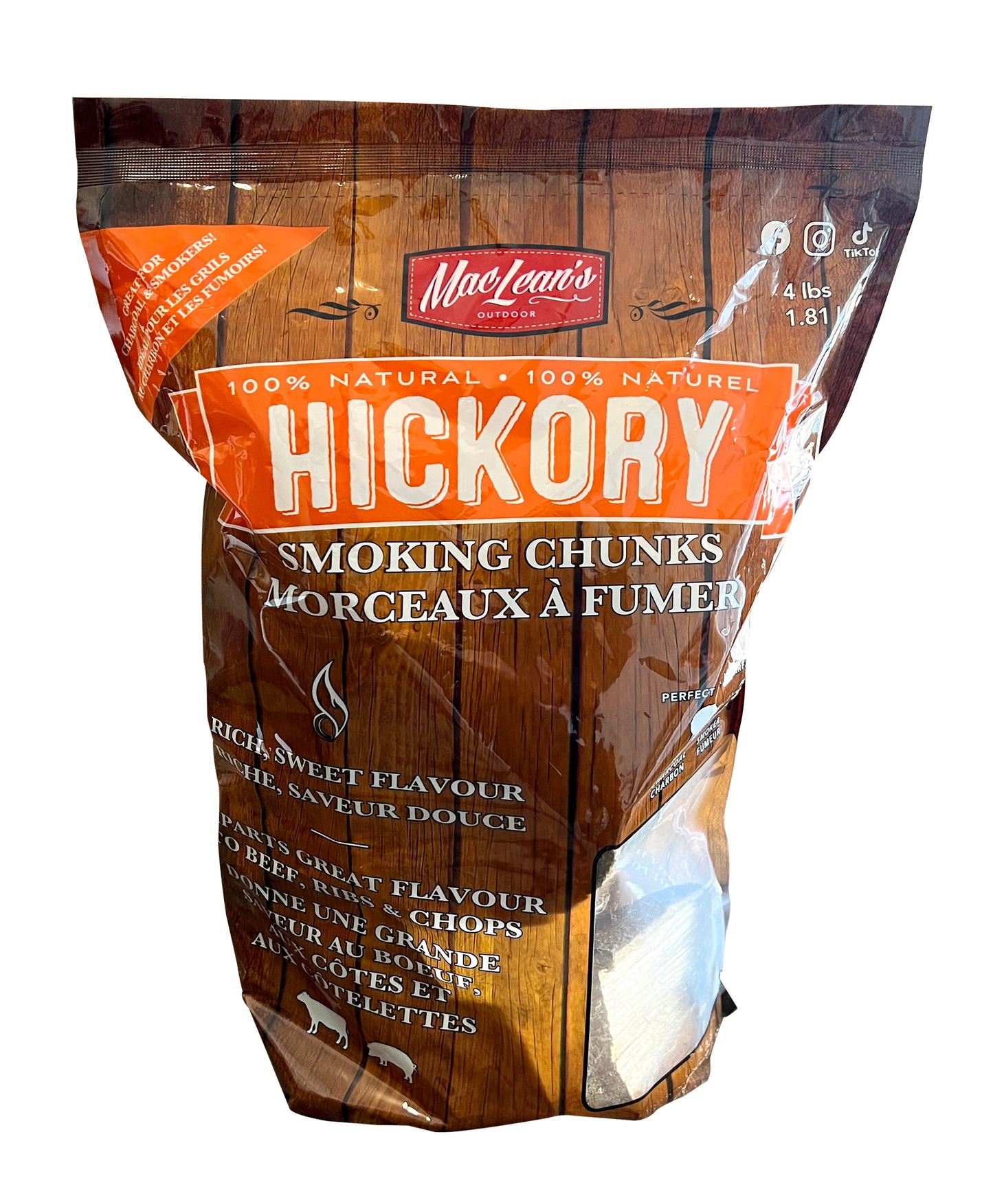 MacLean's Authentic Hickory Wood BBQ Smoking Chunks