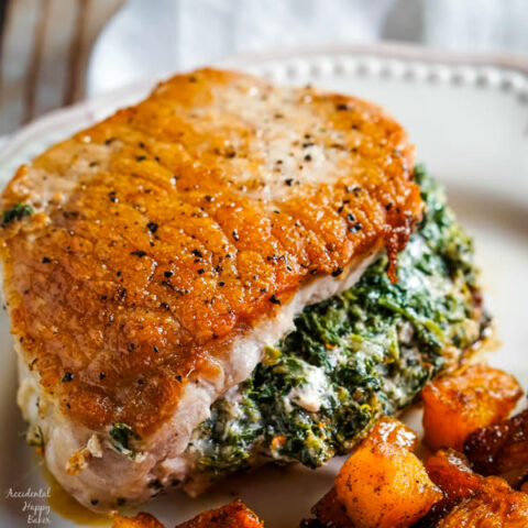 Smoked Bourbon Barrel Spinach Stuffed Pork Chops