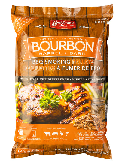 MacLean's Authentic Bourbon Barrel BBQ Smoking Pellets, 20-pound Bag