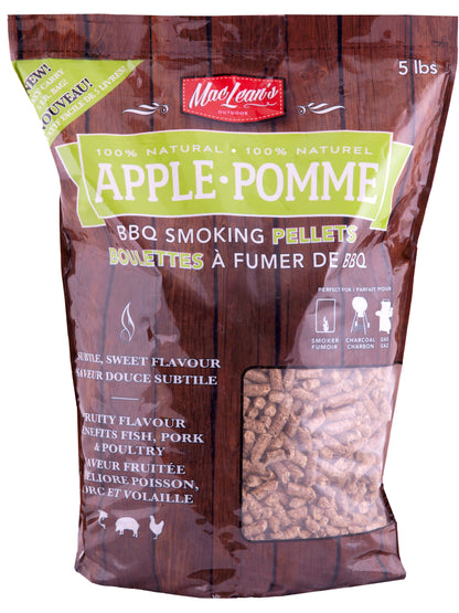 MacLean's Authentic Apple Wood BBQ Smoking Pellets, 5-pound Bag