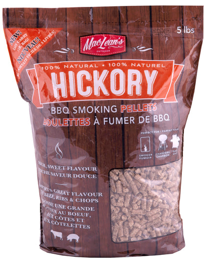 MacLean's Authentic Hickory Wood BBQ Smoking Pellets, 5-pound Bag