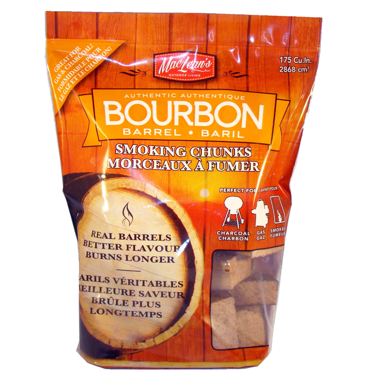 MacLean's Authentic Bourbon Barrel BBQ Smoking Chunks